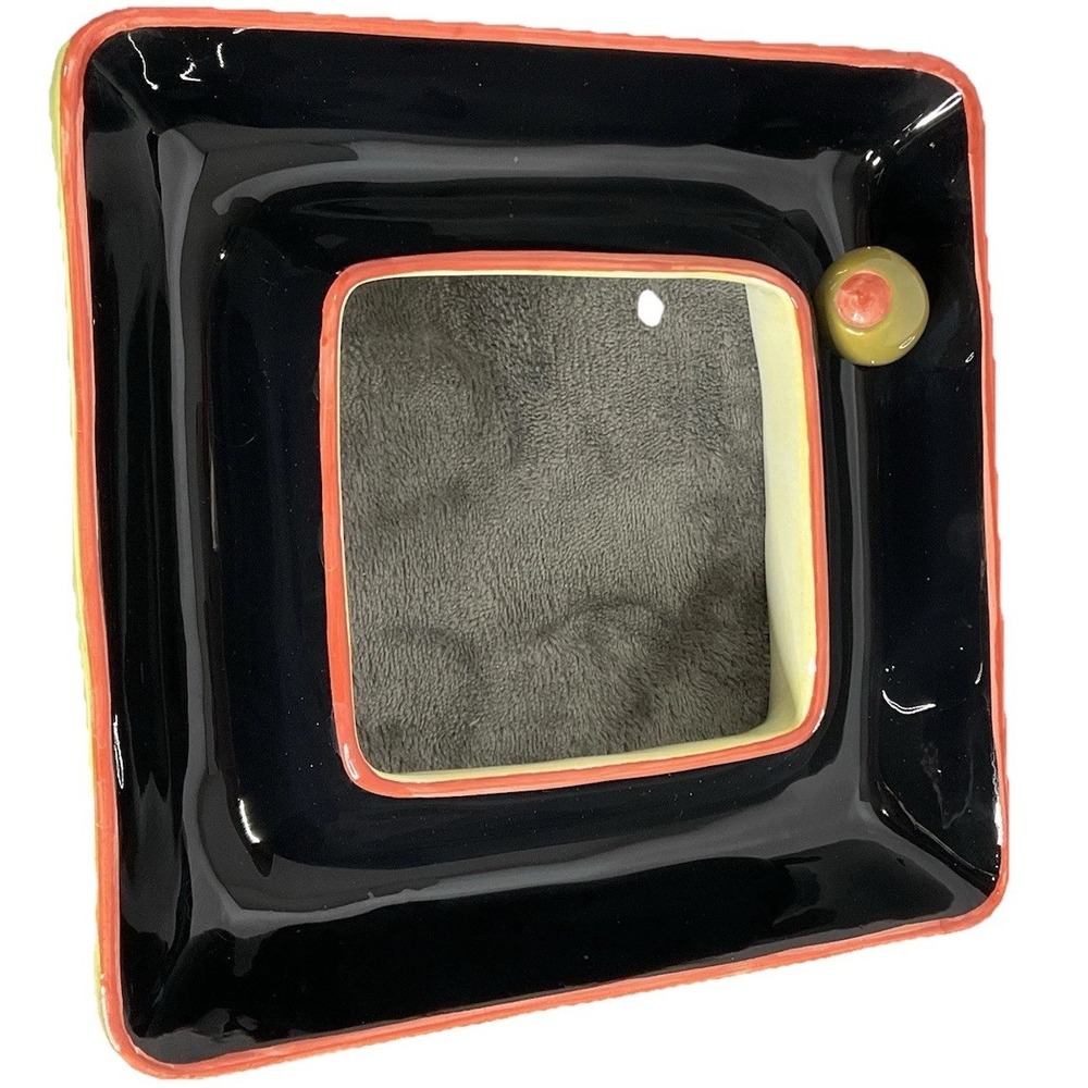 Bella Casa‎ by Ganz Ceramic Square Snack Bowl Olive Accent Dish